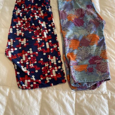 LuLaroe Leggings One Size Lot Of 2 Pre Owned